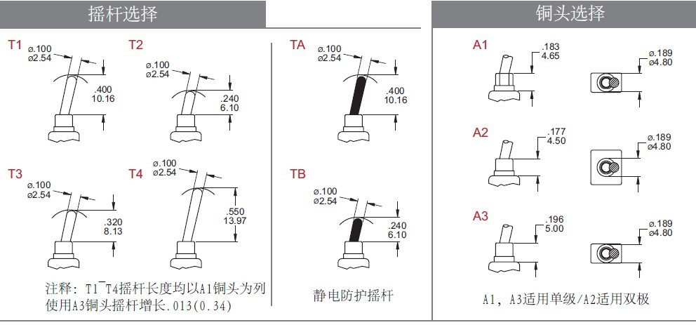 小型钮子开关摇杆