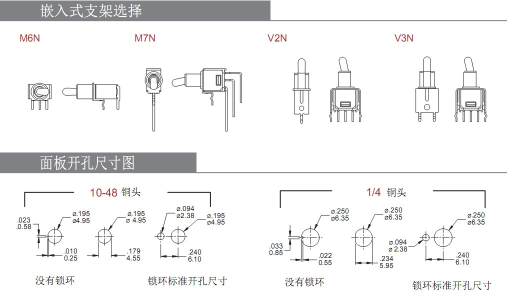 钮子开关嵌入式支架