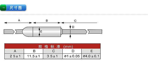 温度保险丝尺寸图