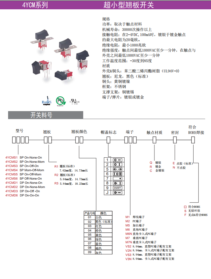 微型船型开关